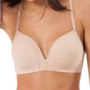 NWT Lively the Mesh Trim No-Wire Bra Size 34DD in Toasted Almond Beige
